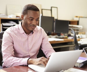 Tax Preparer on Computer